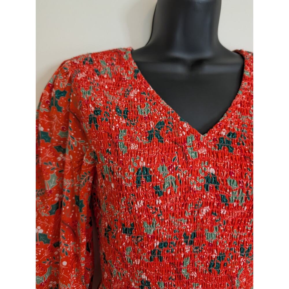 Ivy City Co Christmas Holly Midi Dress Size Small - Picture 3 of 11